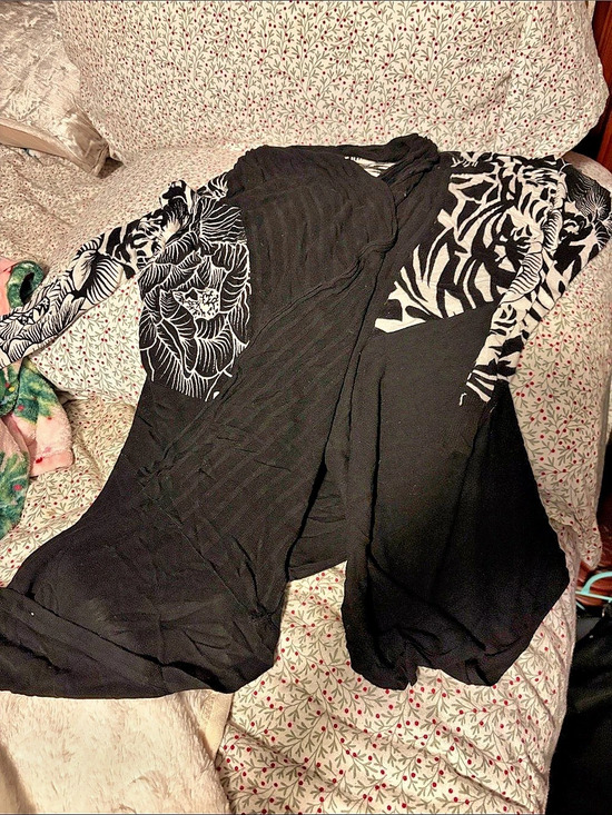 Onyx Dresses & Skirts - ONYX Black & White Animal Print open sweater